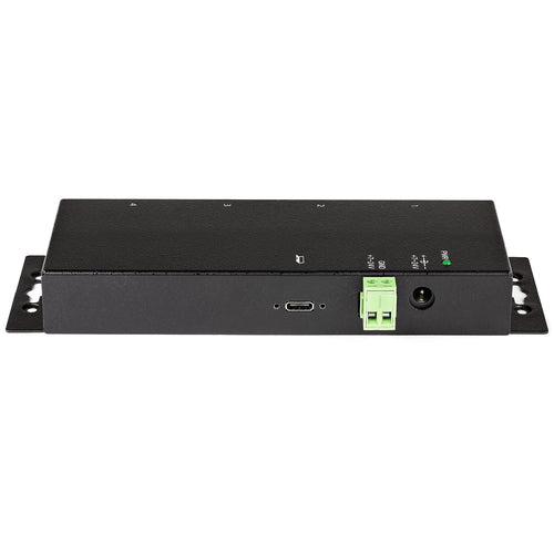 StarTech.com 4 Port USB C Hub 10Gbps - Metal Industrial USB-C Hub - 2x USB-C & 2x USB-A - ESD Surge Protection - USB-C or USB-A Host - Self-Powered Mountable USB 3.2 Gen 2 Type-C Hub