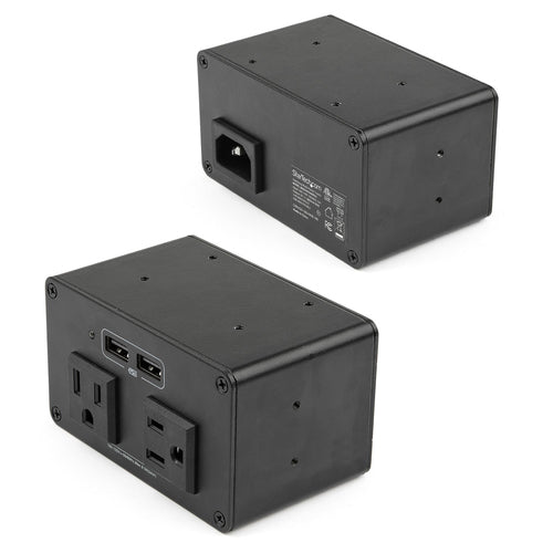 StarTech.com Conference Room Docking Station with Power and Charging; Table Connectivity Box, Universal USB-C Laptop Dock, 60W PD, 4K HDMI, USB Hub, Audio, 2x AC Outlets, 2x USB BC 1.2 Charge Ports