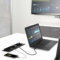 StarTech.com Conference Room Docking Station with Power and Charging; Table Connectivity Box, Universal USB-C Laptop Dock, 60W PD, 4K HDMI, USB Hub, Audio, 2x AC Outlets, 2x USB BC 1.2 Charge Ports