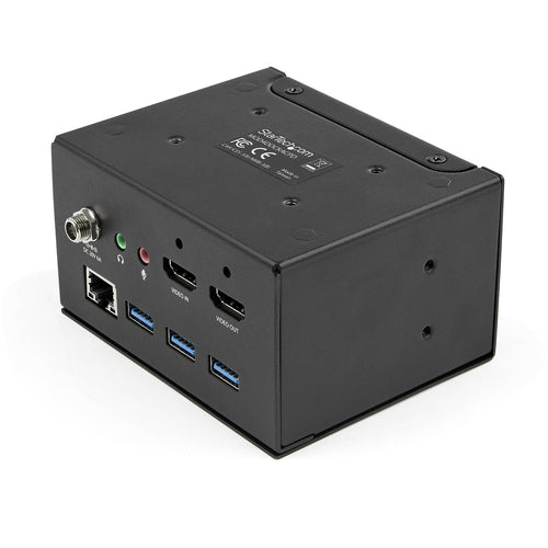 StarTech.com Conference Room Docking Station with Power and Charging; Table Connectivity Box, Universal USB-C Laptop Dock, 60W PD, 4K HDMI, USB Hub, Audio, 2x AC Outlets, 2x USB BC 1.2 Charge Ports