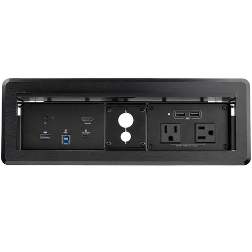 StarTech.com Conference Room Docking Station with Power and Charging; Table Connectivity Box, Universal USB-C Laptop Dock, 60W PD, 4K HDMI, USB Hub, Audio, 2x AC Outlets, 2x USB BC 1.2 Charge Ports