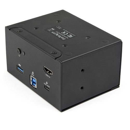 StarTech.com Conference Room Docking Station with Power and Charging; Table Connectivity Box, Universal USB-C Laptop Dock, 60W PD, 4K HDMI, USB Hub, Audio, 2x AC Outlets, 2x USB BC 1.2 Charge Ports