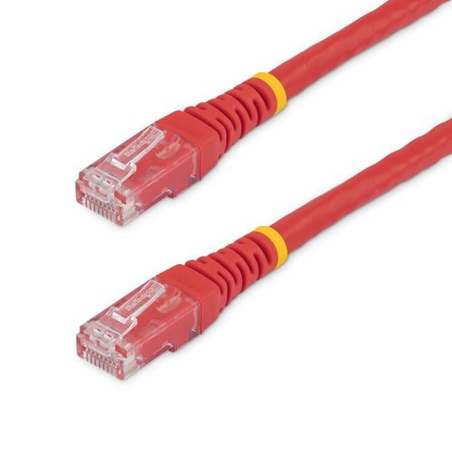 StarTech.com 6ft CAT6 Ethernet Cable - Red CAT 6 Gigabit Ethernet Wire -250MHz 100W PoE RJ45 UTP Molded Network/Patch Cord w/Strain Relief/ Individually Tested
