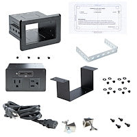 StarTech.com Conference Table Power Center with 2x UL Certified 120V AC Outlets & 2x USB BC 1.2 - Recessed In-Table/Desk Power Strip/Charging Station for Meeting Room/Boardroom/Lab Bench