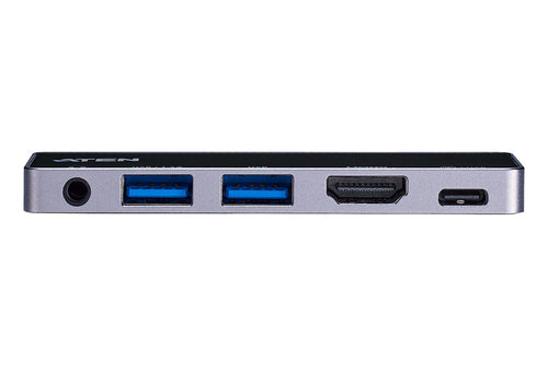 ATEN UH3238 laptop dock/port replicator Docking USB 3.2 Gen 1 (3.1 Gen 1) Type-C Black, Silver