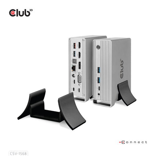 CLUB3D Docking station(Metal casing)1x USB Gen2 Type-C Female (data) 2x USB Gen2 Type-A Female 1x USB Gen1 Type-A Female 1x USB Type-A (RED) Smart Charging port 5V/2.4A Max. • 2x HDMI™ (DP Alt Mode) 1x DP™ (DP Alt Mode) hdr 1x VGA 1x RJ45 1 + 120 Watt