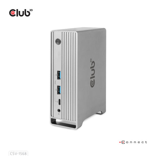 CLUB3D Docking station(Metal casing)1x USB Gen2 Type-C Female (data) 2x USB Gen2 Type-A Female 1x USB Gen1 Type-A Female 1x USB Type-A (RED) Smart Charging port 5V/2.4A Max. • 2x HDMI™ (DP Alt Mode) 1x DP™ (DP Alt Mode) hdr 1x VGA 1x RJ45 1 + 120 Watt