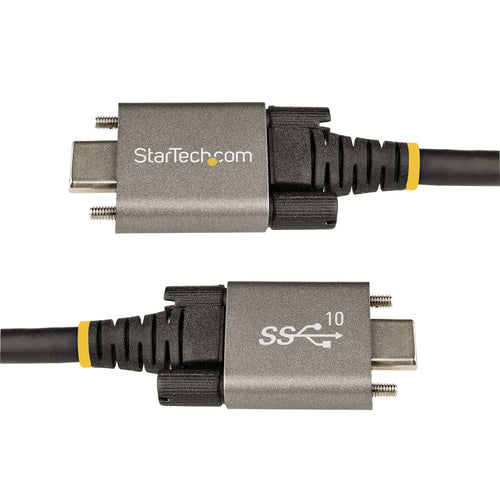 StarTech.com 20" (50cm) Side Screw Locking USB C Cable 10Gbps - USB 3.1/3.2 Gen 2 Type-C Cable - 100W (5A) Power Delivery Charging, DP Alt Mode - Dual Screw Lock - USB-C Cord Charge/Sync