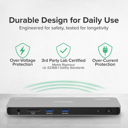 Plugable Technologies TBT-6950PD laptop dock/port replicator Wired Thunderbolt 4 Grey