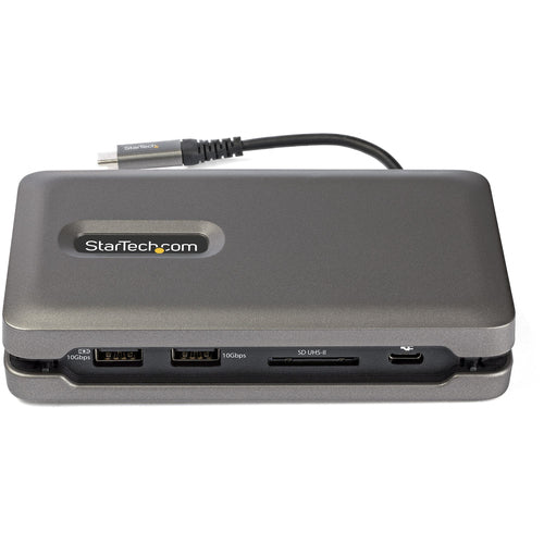 StarTech.com USB C Multiport Adapter - USB C to 4K 60Hz HDMI 2.0 - 2-Port 10Gbps USB Hub - 100W Power Delivery Pass-through - GbE - SD/MicroSD - USB Type-C Mini Dock - 10" Cable