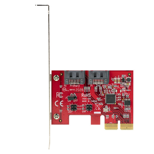 StarTech.com SATA PCIe Card - 2 Port PCIe SATA Expansion Card - 6Gbps - Full/Low Profile - PCI Express to SATA Adapter/Controller - ASM1062R SATA RAID - PCIe to SATA Converter