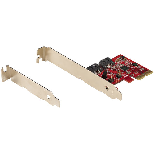 StarTech.com SATA PCIe Card - 2 Port PCIe SATA Expansion Card - 6Gbps - Full/Low Profile - PCI Express to SATA Adapter/Controller - ASM1062R SATA RAID - PCIe to SATA Converter
