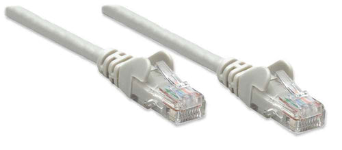 Intellinet Network Patch Cable, Cat5e, 1.5m, Grey, CCA, U/UTP, PVC, RJ45, Gold Plated Contacts, Snagless, Booted, Lifetime Warranty