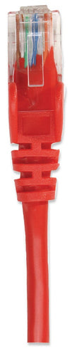 Intellinet Network Patch Cable, Cat6, 1m, Red, CCA, U/UTP, PVC, RJ45, Gold Plated Contacts, Snagless, Booted, Lifetime Warranty