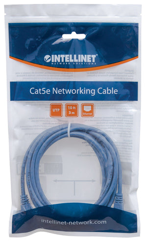 Intellinet Network Patch Cable, Cat6, 15m, Blue, CCA, U/UTP, PVC, RJ45, Gold Plated Contacts, Snagless, Booted, Lifetime Warranty, Polybag