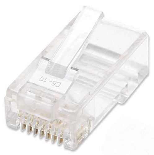 Intellinet RJ45 Modular Plugs, Cat5e, UTP, 2-prong, for stranded wire, 15 µ gold plated contacts, 100 pack