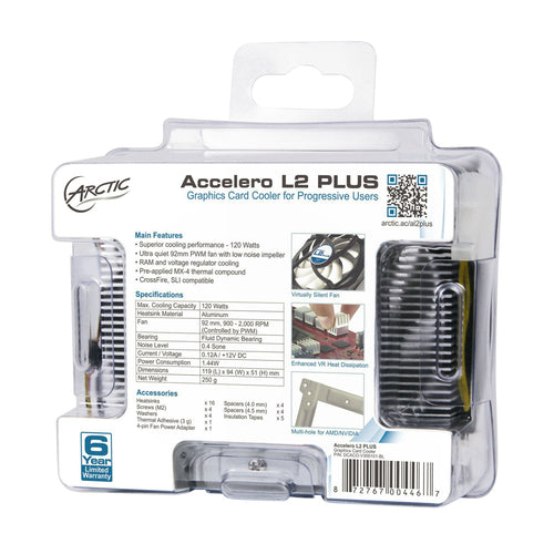 ARCTIC Accelero L2 Plus - Compact NVIDIA/AMD Graphics Card Cooler
