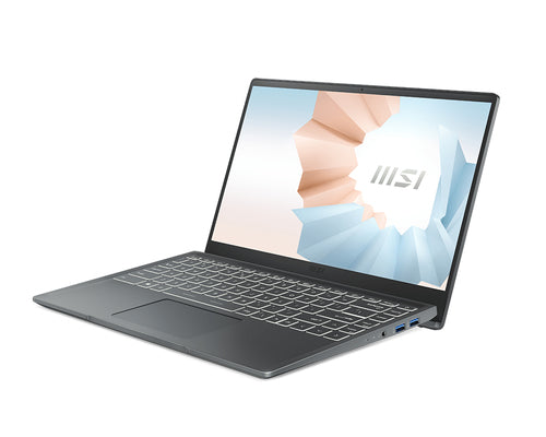 MSI Modern B5M-027 AMD Ryzen™ 5 5500U Laptop 35.6 cm (14") Full HD 8 GB DDR4-SDRAM 256 GB SSD Wi-Fi 6 (802.11ax) Windows 10 Home Grey