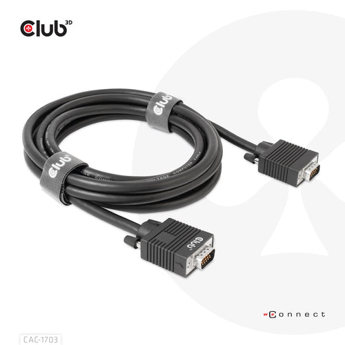 CLUB3D VGA Cable Bidirectional M/M 3m/9.84ft 28AWG