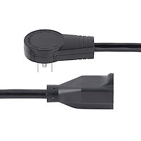 StarTech.com 6ft (2m) Power Extension Cord - 360; Rotating Flat Plug Extension Cord - NEMA 5-15P to NEMA 5-15R, 16 AWG, 125V/13A - Black Short 3-Prong Power Extender Cable