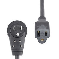 StarTech.com 6ft (2m) Power Extension Cord - 360; Rotating Flat Plug Extension Cord - NEMA 5-15P to NEMA 5-15R, 16 AWG, 125V/13A - Black Short 3-Prong Power Extender Cable