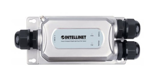 Intellinet Outdoor Vandalproof Gigabit High-Power PoE+ Injector, One 30 W Port, IEEE 802.3at/af Compliant, IP67 Waterproof, IK10 Vandal-proof, Metal Housing
