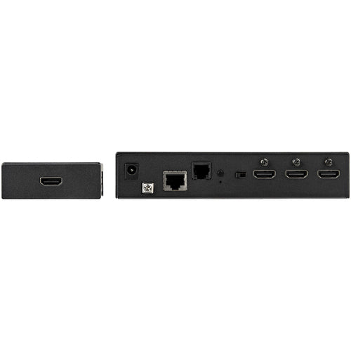 StarTech.com HDMI Extender over CAT6 with 3 Port Video Switch, 4K 30Hz/115ft, HDBaseT HDMI Extender Kit, IR Control, 4K Video over Ethernet w/ Automatic HDMI Switcher, HDMI Switch Box
