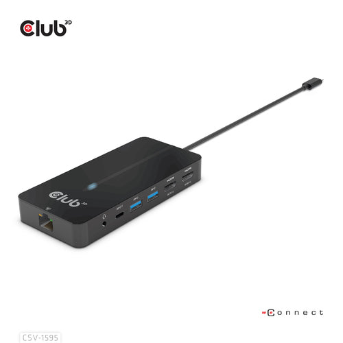 CLUB3D Type-C 7-in-1 hub with 2x HDMI, 2x USB Gen1 Type-A, 1x RJ45, 1x 3.5mm Audio, 1x USB Gen1 Type-C 100W Female port