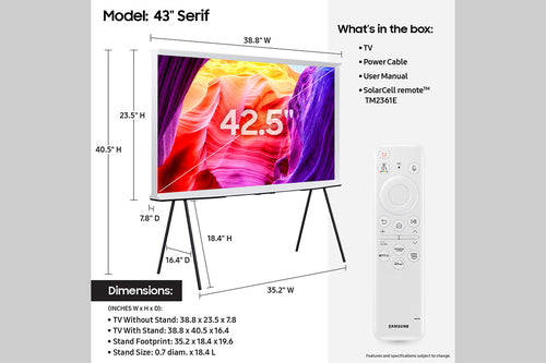 Samsung The Serif QN43LS01DAF 109.2 cm (43") 4K Ultra HD Smart TV Wi-Fi White