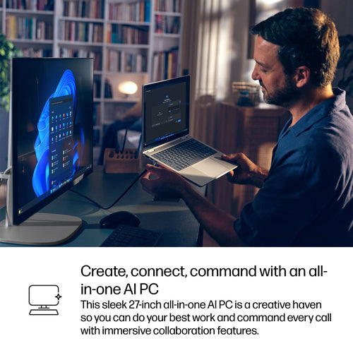 HP EliteStudio 8 G1i AI PC Wolf Pro Security Edition Intel Core Ultra 7 265 68.6 cm (27") 2560 x 1440 pixels Touchscreen All-in-One PC 32 GB DDR5-SDRAM 1 TB SSD Windows 11 Pro Wi-Fi 7 (802.11be) Silver