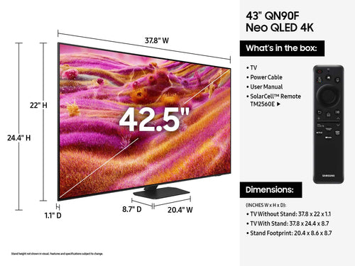 Samsung QN90F QN43QN90FAF 109.2 cm (43") 4K Ultra HD Smart TV Wi-Fi Black