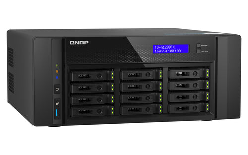 QNAP TS-h1290FX NAS Tower EPYC 7232P 64 GB DDR4 0 TB QuTS hero Black
