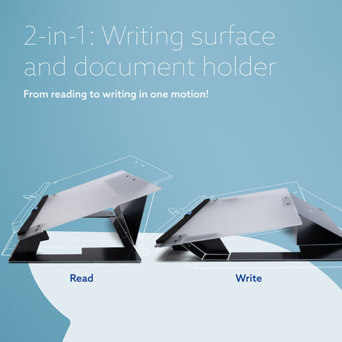 R-Go Tools Document holder R-Go Read2Write, suitable for reading and writing, ergonomic, with soft foam wrist rest, matt acrylic