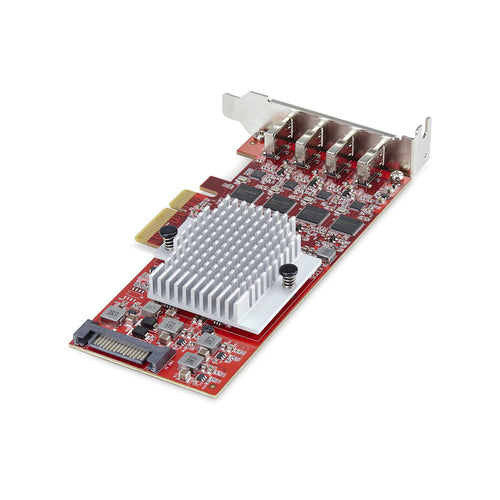 StarTech.com 4-Port USB Type-C PCIe Card, USB 3.2 10Gbps, USB-C PCI Express Expansion Card, 4x Independent USB Controllers, Windows/Linux/macOS, TAA-Compliant