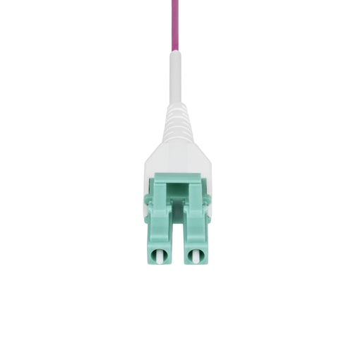 StarTech.com 5m (16ft) LC to LC (UPC) OM4 Multimode Fiber Optic Cable, Erika Violet, 50/125µm, 40G/100G, LOMMF/VCSEL, Uniboot Fiber Jumper Cord, OFNR Riser Rated