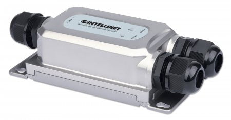 Intellinet Outdoor Vandalproof Gigabit PoE++ Injector, One 60 W Port, IEEE 802.3bt (4PPoE) Compliant, IP67 Waterproof, IK10 Vandalproof, Metal Housing