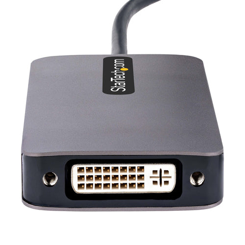StarTech.com USB C Video Adapter, USB C to HDMI DVI VGA Adapter, Up to 4K 60Hz, Aluminum, Multiport Video Display Adapter, Thunderbolt 3 / 4 Compatible, USB Type C Travel Adapter