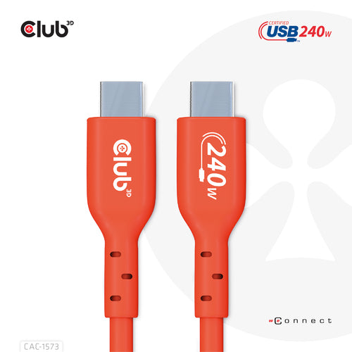 CLUB3D USB2 Type-C Bi-Directional Cable, Data 480Mb,PD 240W(48V/5A) EPR M/M 2m
