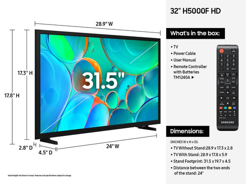 Samsung UN32H5000FFXZA TV 81.3 cm (32") HD Smart TV Wi-Fi Black