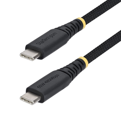 StarTech.com 6ft (1.8m) USB-C Charging Cable, 60W (3A) PD, Dual-Layer Braided Nylon/TPE Jacket, Rugged USB C Charging Cord, USB 2.0 Laptop Charger Cable