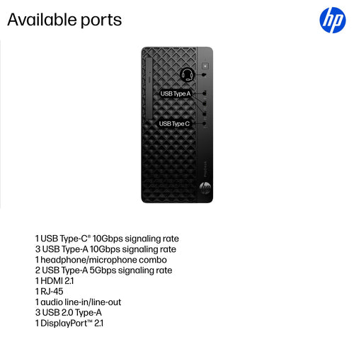 HP ProDesk 4 Tower G1i Desktop AI PC Wolf Pro Security Edition Intel Core Ultra 7 265 16 GB DDR5-SDRAM 512 GB SSD Windows 11 Pro Black