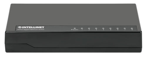 Intellinet 8-Port Gigabit Ethernet Switch, Desktop Size, Plastic, IEEE 802.3az (Energy Efficient Ethernet), Black
