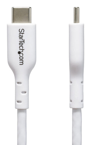 StarTech.com 10ft (3m) White USB-C Charging Cable, USB C Cable, USB 2.0 Type-C Laptop Charger Cord, 60W 3A Power Delivery, TPE Jacket, USB-C Data Transfer Cable, M/M