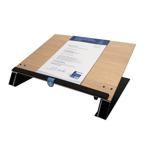 R-Go Tools Document holder R-Go Read2Write, suitable for reading and writing, ergonomic, with soft foam wrist rest, oak wood