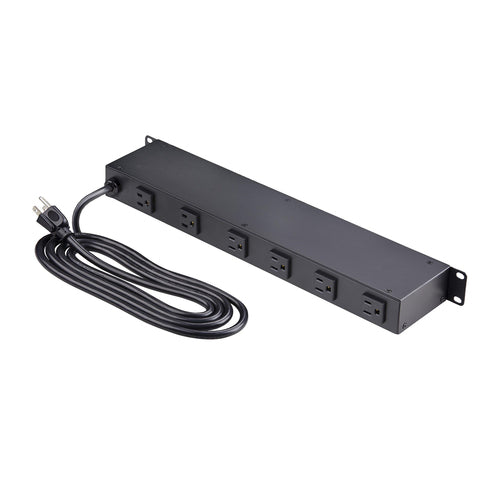 StarTech.com 8-Outlet Horizontal Rack Mount Metered PDU, 1U Server Power Strip w/Surge Protector, 125V/15A, 8ft (2.4m) Power Cable, Power Distribution Unit, TAA