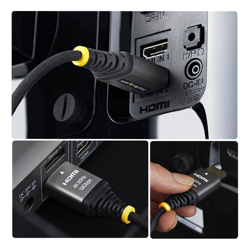 StarTech.com 10ft (3m) Premium Certified High Speed HDMI Cable, Ultra Flexible HDMI Cable, 4K 60Hz/1440p 144Hz w/HDR10/ARC, 18Gbps, High Flex Braided HDMI Cord