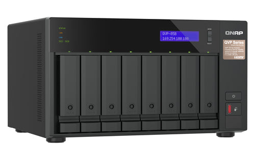 QNAP QVP-85B NAS/storage server Tower Intel® Core™ i5 32 GB DDR4 HDD QVR Pro Black