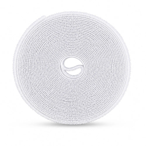 StarTech.com 4-pack 15ft (4.6m) Hook and Loop Roll, 0.5in Wide, White, Cut-to-Size Reusable Cable Ties, Fastener Tape, Adjustable Fabric Wraps, Bulk Roll