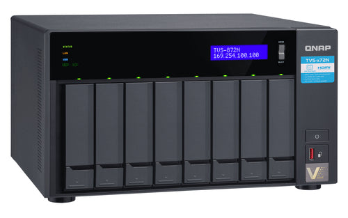QNAP TVS-872N NAS Tower Intel® Core™ i3 i3-8100T 8 GB DDR4 0 TB QNAP Turbo System Black