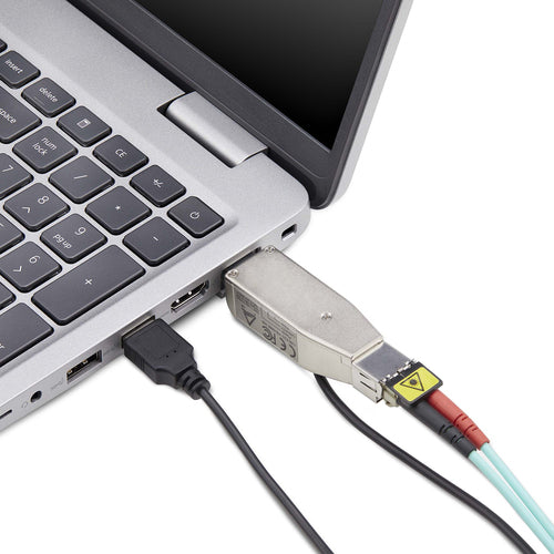 StarTech.com Gigabit Fiber to RJ45 Ethernet Media Converter Dongle, Optical Singlemode 10km/Multimode 800m, USB Powered, Compact Design, Metal Housing, Micro Mini, TAA